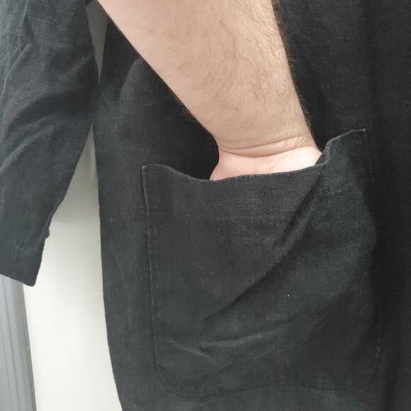 Coldwater Creek Woman's Vintage Black Linen 3 Button Blazer‎ USA Plus Size 2X - Picture 3 of 7